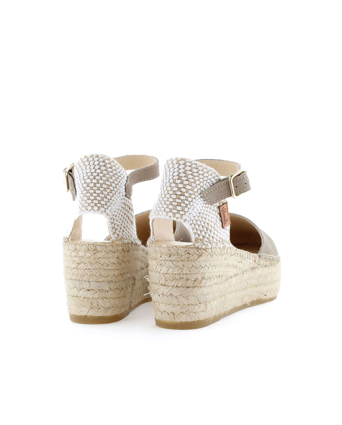 vidorreta Sandalia en serraje taupe Creta Outlet