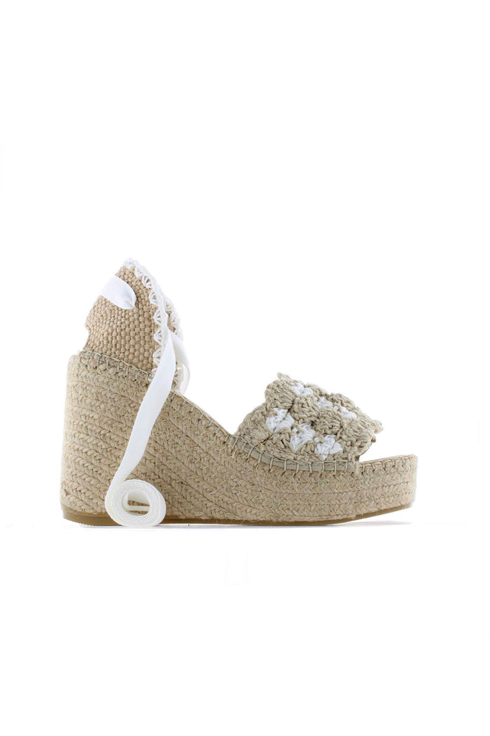 vidorreta Sandalia cintas ganchillo fluor blanco Outlet online