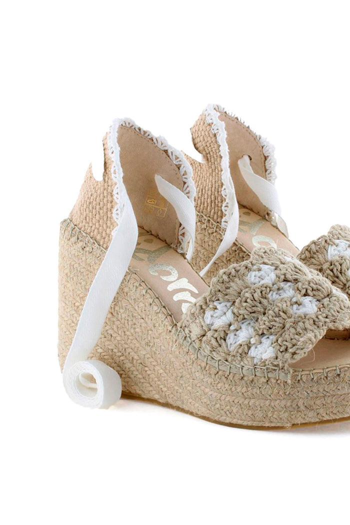 vidorreta Sandalia cintas ganchillo fluor blanco Outlet online