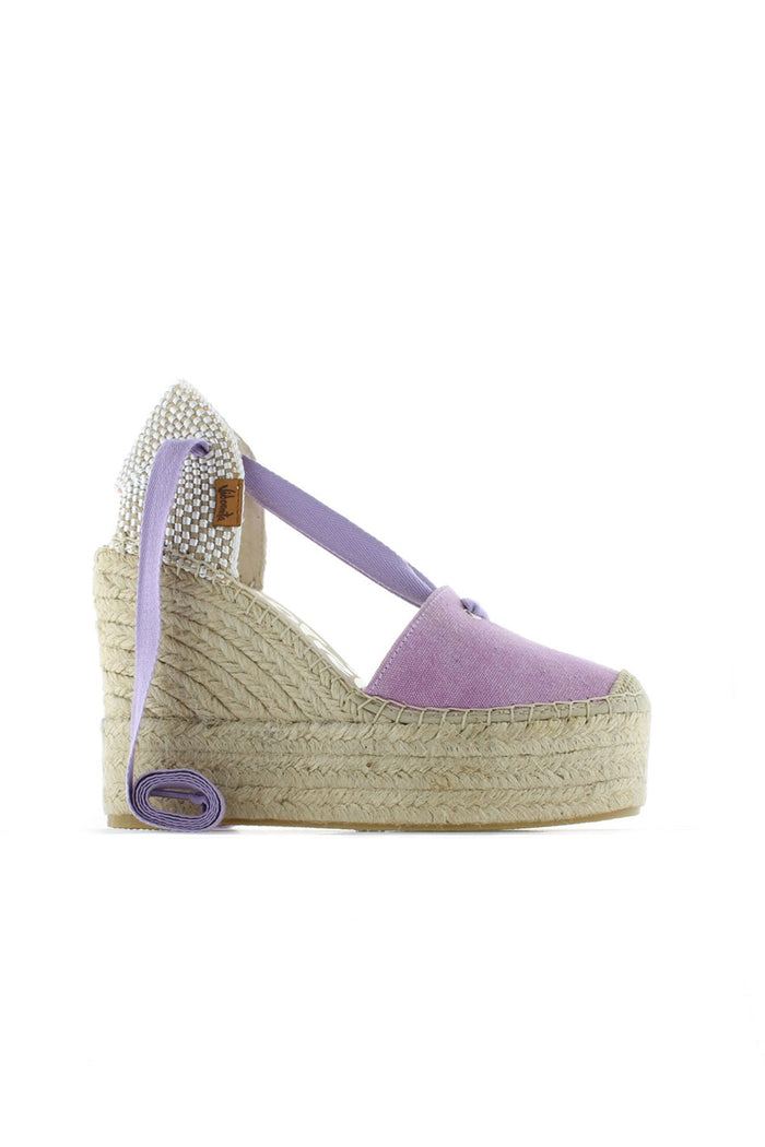 vidorreta Sandalia lona eco malva Greco Descuento