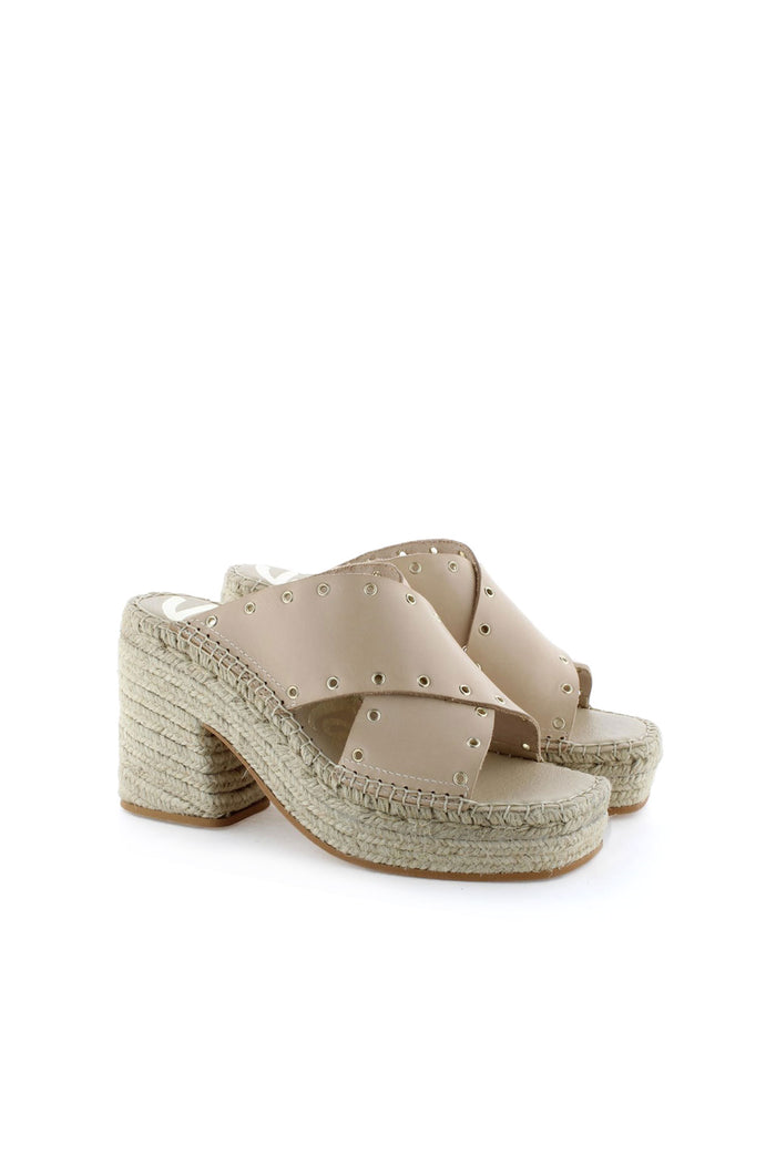 vidorreta Zueco cruzado vaquetta natural Tienda