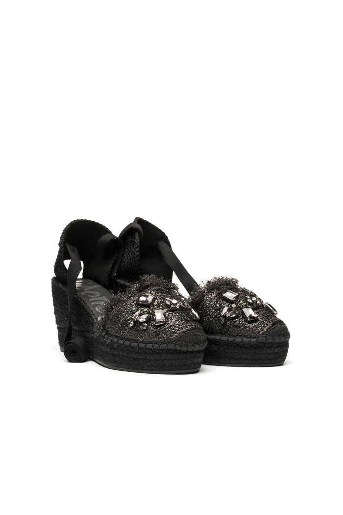 vidorreta Sandalia rafia cristal negro Tilo 5 ÚLTIMAS EDICIONES