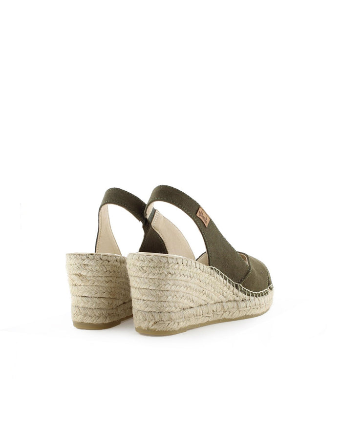 vidorreta Sandalia en serraje kaki Clavel Precio de fábrica