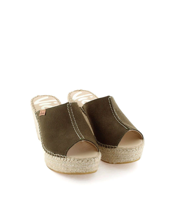 vidorreta Zueco en serraje kaki Dominica En oferta