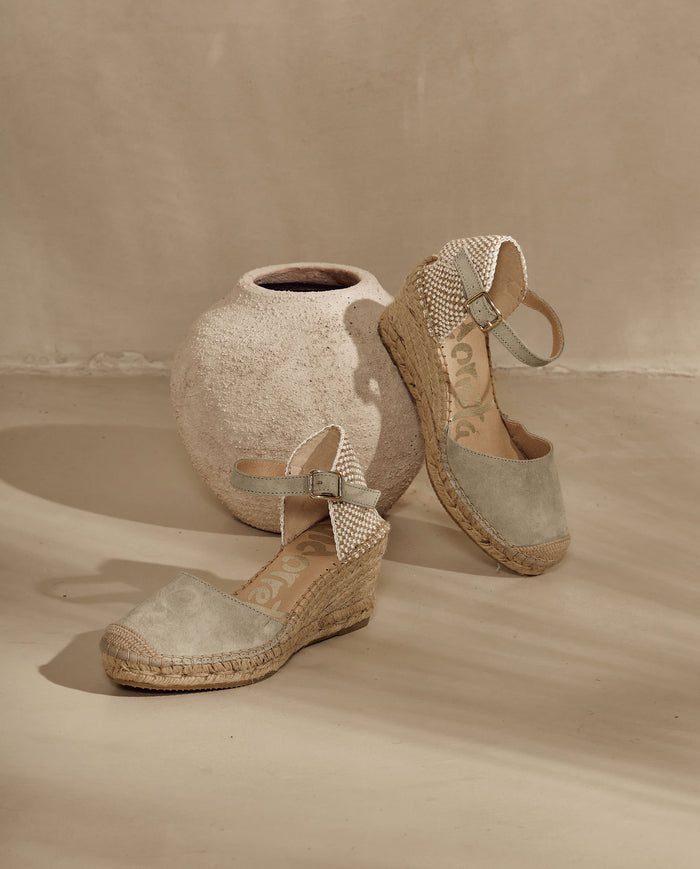vidorreta Sandalia en serraje agua claro Clavel Outlet