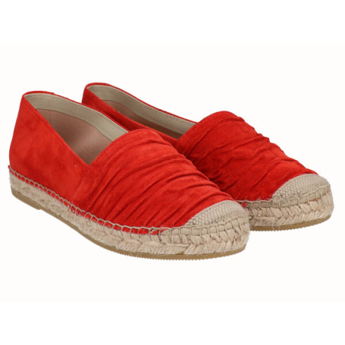 viguera Alpargata Plana Cásica Yute Piel Rojo Rebajas