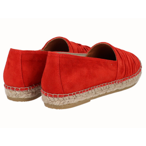 viguera Alpargata Plana Cásica Yute Piel Rojo Rebajas