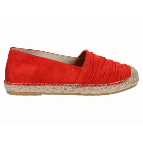 viguera Alpargata Plana Cásica Yute Piel Rojo Rebajas