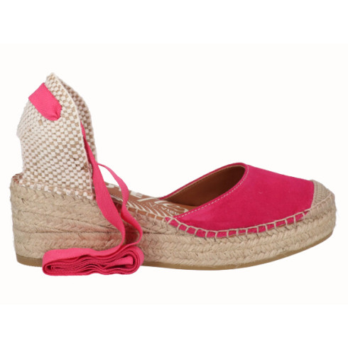 viguera Alpargata Cuña Media YuteFlex Cintas Fuxia Venta caliente