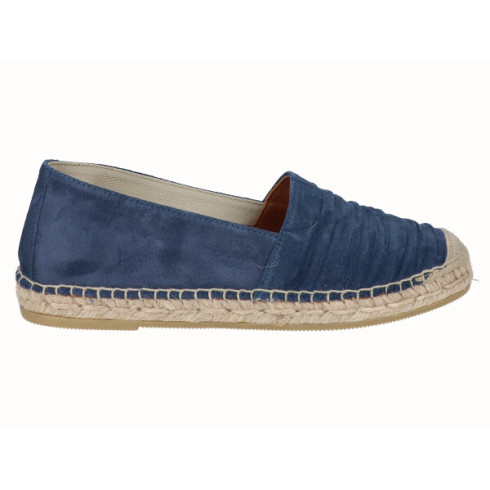 viguera Alpargata Plana Cásica Yute Piel Azul En oferta