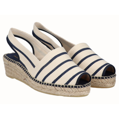 viguera Alpargata Peep Toes Cuña Baja Marino Los más vendidos