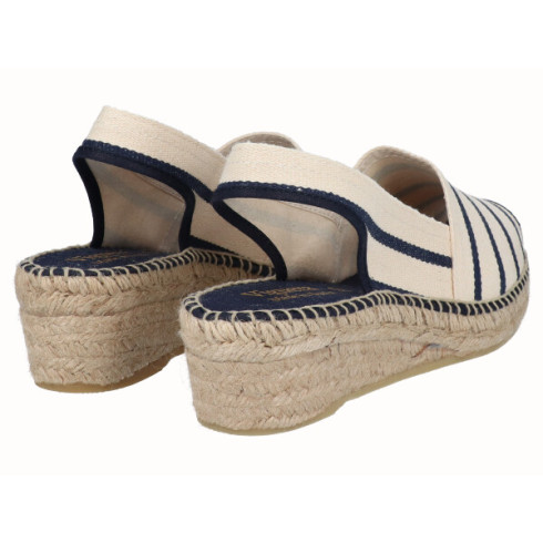 viguera Alpargata Peep Toes Cuña Baja Marino Los más vendidos