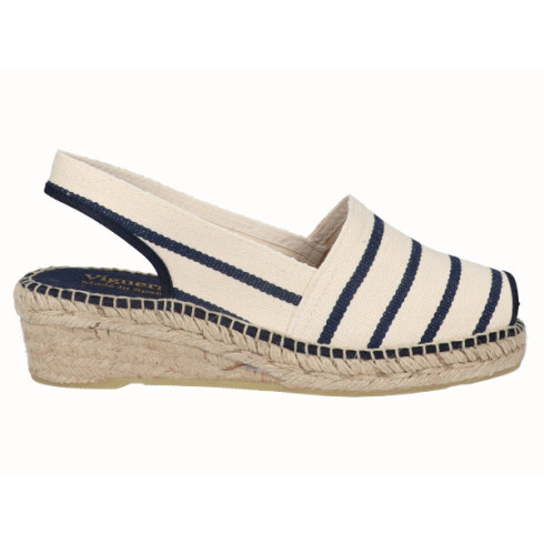 viguera Alpargata Peep Toes Cuña Baja Marino Los más vendidos