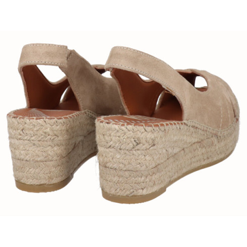 viguera Alpargata Peep Toes Cuña YuteFlex Beig Ventas relámpago