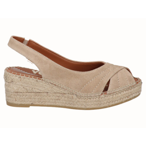 viguera Alpargata Peep Toes Cuña YuteFlex Beig Ventas relámpago