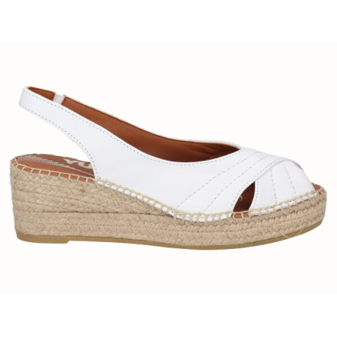 viguera Alpargata Peep Toes Cuña YuteFlex Blanco Rebajas online