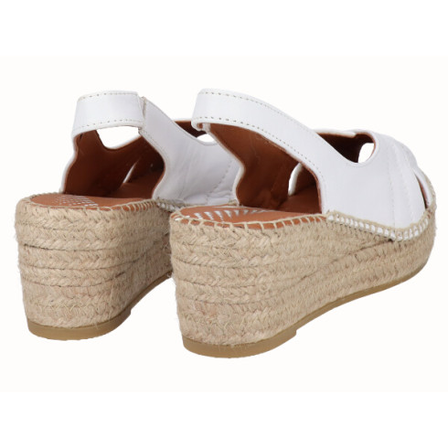 viguera Alpargata Peep Toes Cuña YuteFlex Blanco Rebajas online