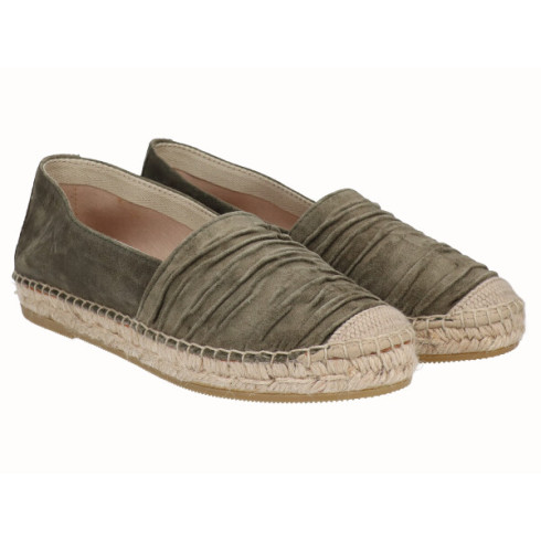viguera Alpargata Plana Cásica Yute Piel Kaki Rebajas top