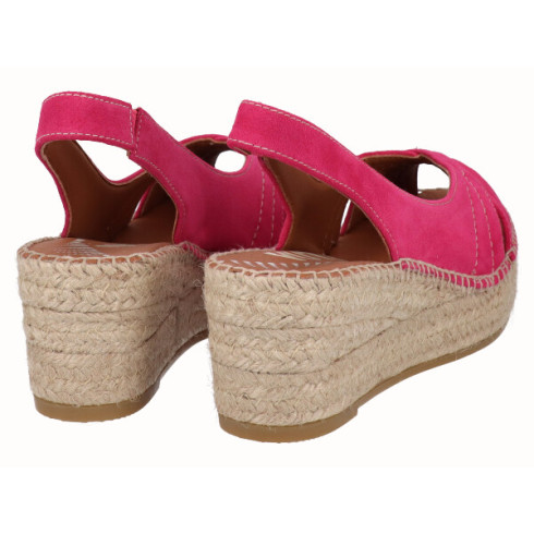 viguera Alpargata Peep Toes Cuña YuteFlex Fuxia Oferta especial