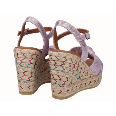 viguera Sandalia Cuña Alta Yute Fantasía Malva Oferta especial de fábrica