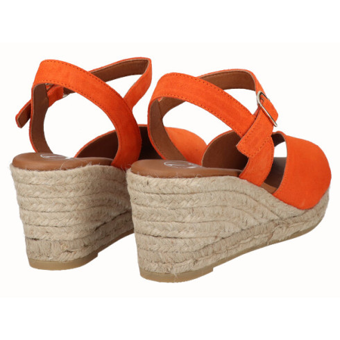 viguera Sandalia Cuña Media Yute Naranja Outlet online