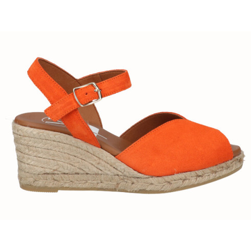 viguera Sandalia Cuña Media Yute Naranja Outlet online