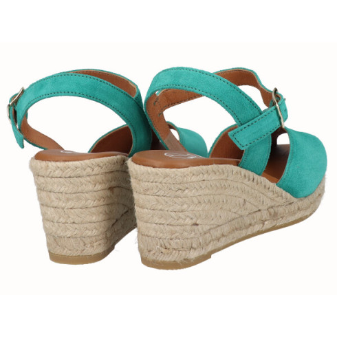 viguera Sandalia Cuña Media Yute Verde Ofertas