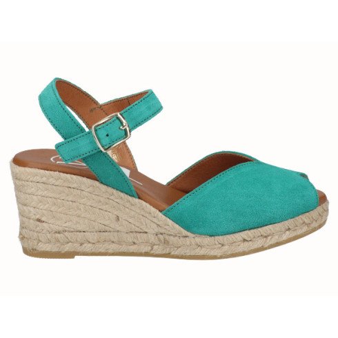 viguera Sandalia Cuña Media Yute Verde Ofertas