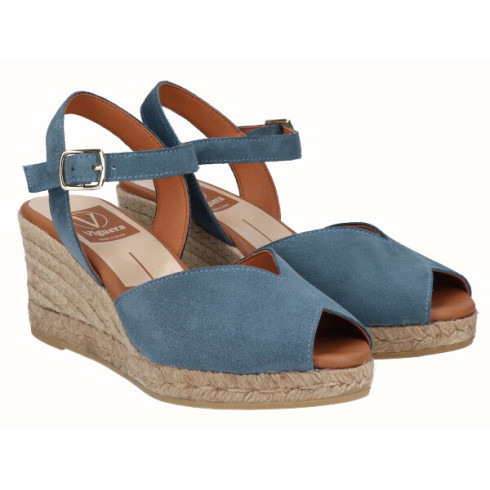 viguera Sandalia Cuña Media Yute Jeans En oferta