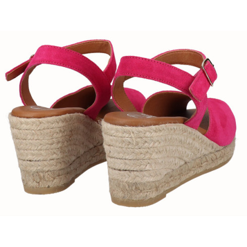 viguera Sandalia Cuña Media Yute Fuxia Gran oferta