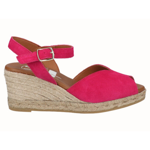 viguera Sandalia Cuña Media Yute Fuxia Gran oferta