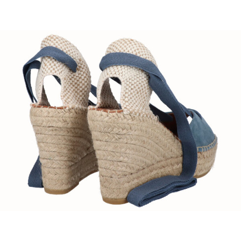 viguera Alpargata Peep Toes Cuña Yute Jeans Cintas Ventas relámpago