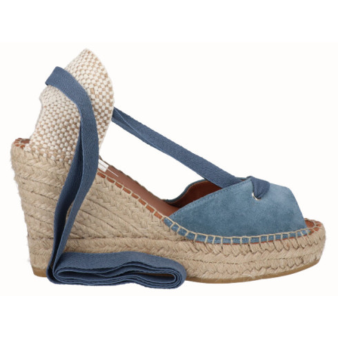 viguera Alpargata Peep Toes Cuña Yute Jeans Cintas Ventas relámpago