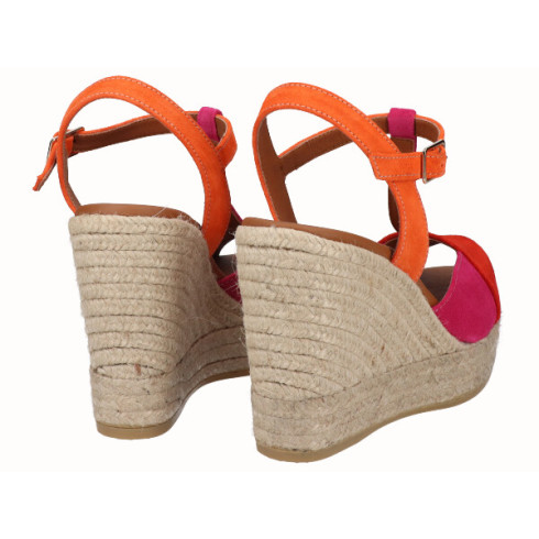 viguera Sandalia Cuña Alta Yute Combi Rojo Tienda