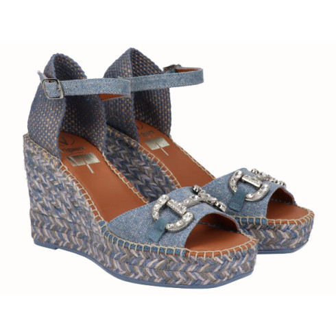 viguera Sandalia Cuña Alta Yute Vaquero Mejor oferta