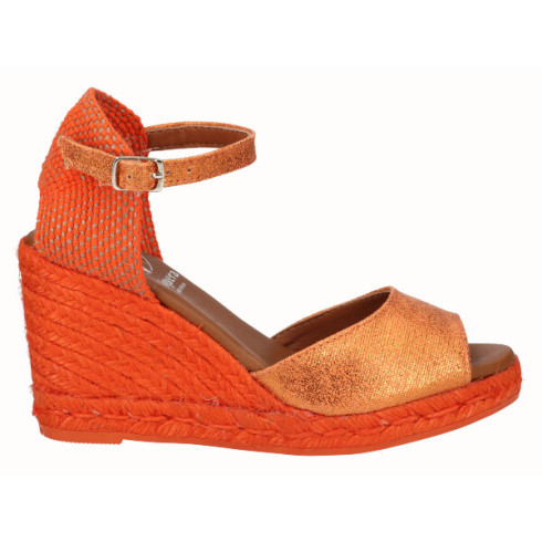 viguera Sandalia Yute Cuña Alta Naranja Oferta especial