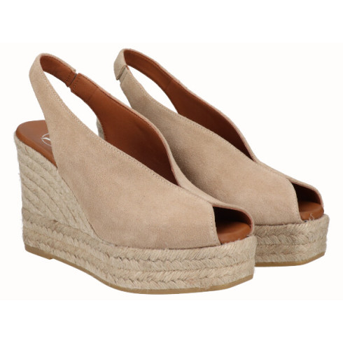 viguera Alpargata Peep Toes Cuña Alta Yute Beig COMPRAR AHORA