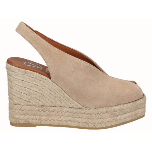 viguera Alpargata Peep Toes Cuña Alta Yute Beig COMPRAR AHORA