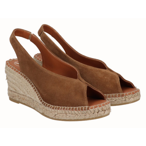 viguera Alpargata Peep Toes Cuña Media Cuero Último día