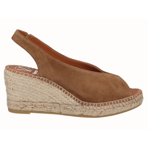 viguera Alpargata Peep Toes Cuña Media Cuero Último día