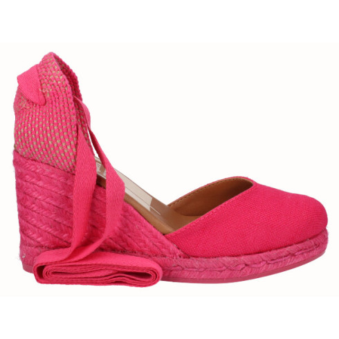 viguera Alpargata Cuña Alta Yute Fuxia Cintas Liquidación