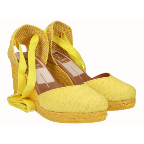 viguera Alpargata Cuña Alta Yute Amarillo Cintas Envío internacional gratuito