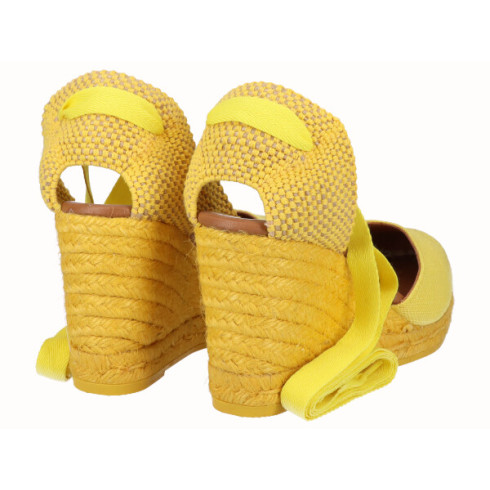 viguera Alpargata Cuña Alta Yute Amarillo Cintas Envío internacional gratuito