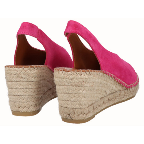 viguera Alpargata Peep Toes Cuña Media Fuxia Precios de Black Friday