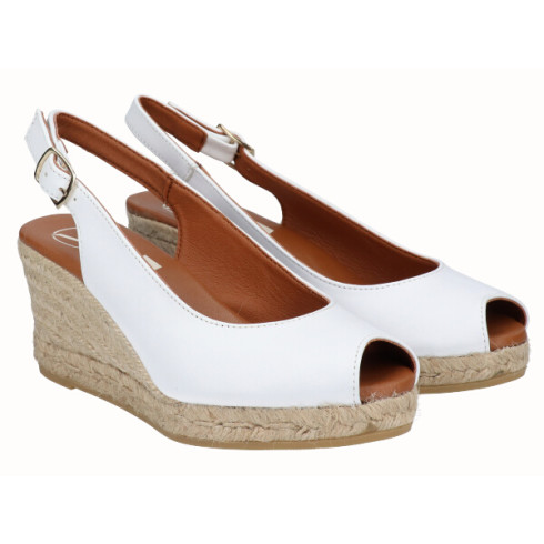 viguera Alpargata Peep Toes Cuña Media Blanco 2025