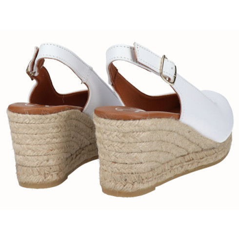 viguera Alpargata Peep Toes Cuña Media Blanco 2025