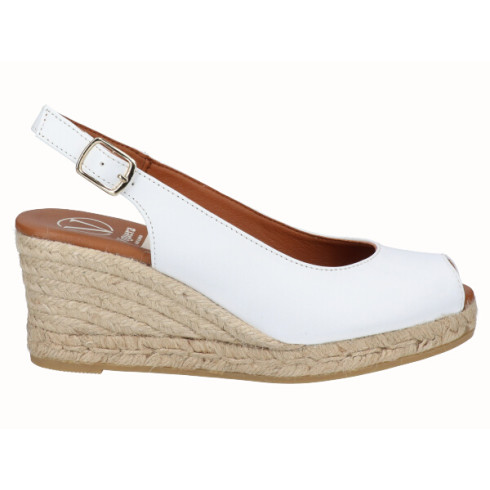 viguera Alpargata Peep Toes Cuña Media Blanco 2025
