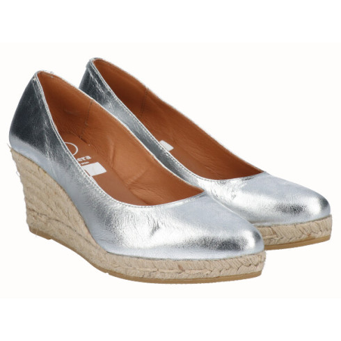 viguera Alpargata Cuña Media Yute Plata Mejor oferta