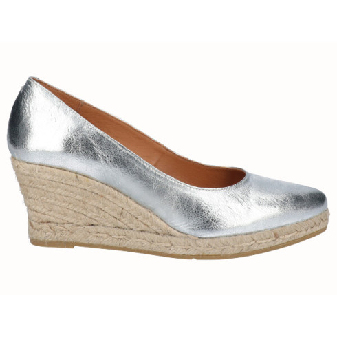 viguera Alpargata Cuña Media Yute Plata Mejor oferta