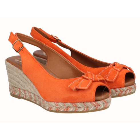 viguera Alpargata Peep Toes Cuña Media Naranja Envío gratis